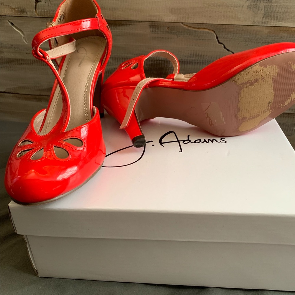 Red patent leather J. Adams heels